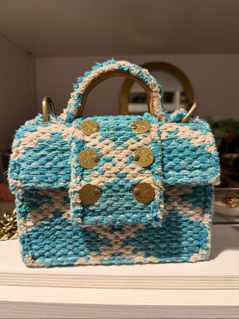 Kooreloo Tweed Top Handle Bag